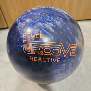 Brunswick Power Groove Reactive 14 lb Bowling Ball Blue Orange Swirl Drilled